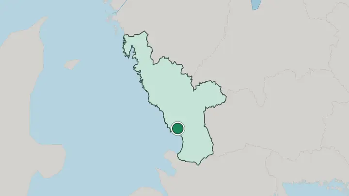 Map of Halmstad in Sweden