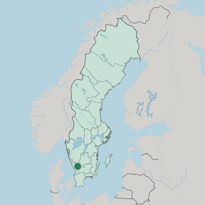 Map showing Hyltebruk — In Sweden