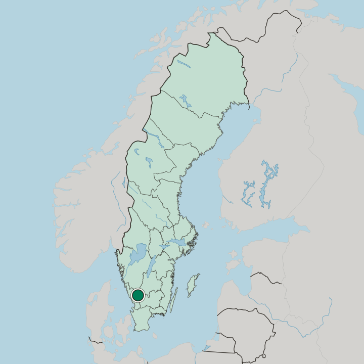 Map showing Hyltebruk — In Sweden