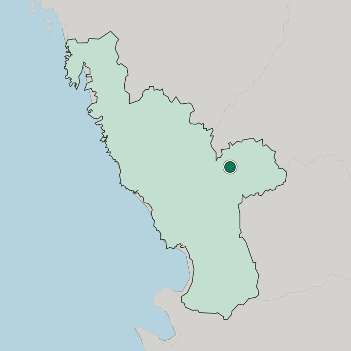 Map showing Hyltebruk — In Halland County