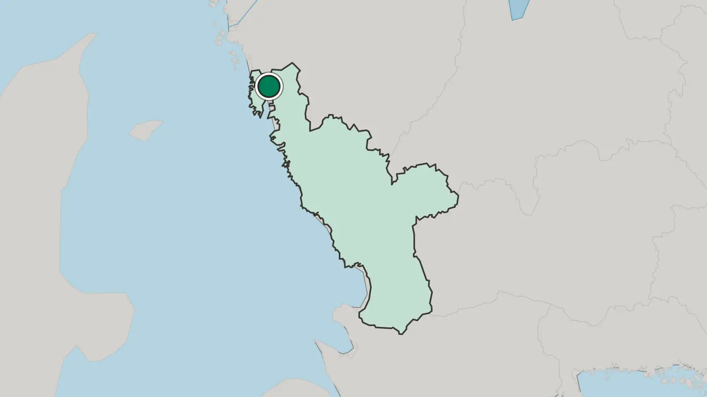 Map of Kungsbacka in Sweden