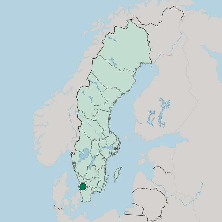 Map showing Laholm — In Sweden