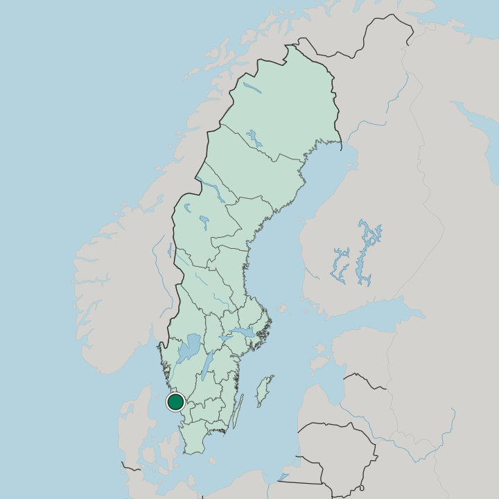 Map showing Varberg — In Sweden