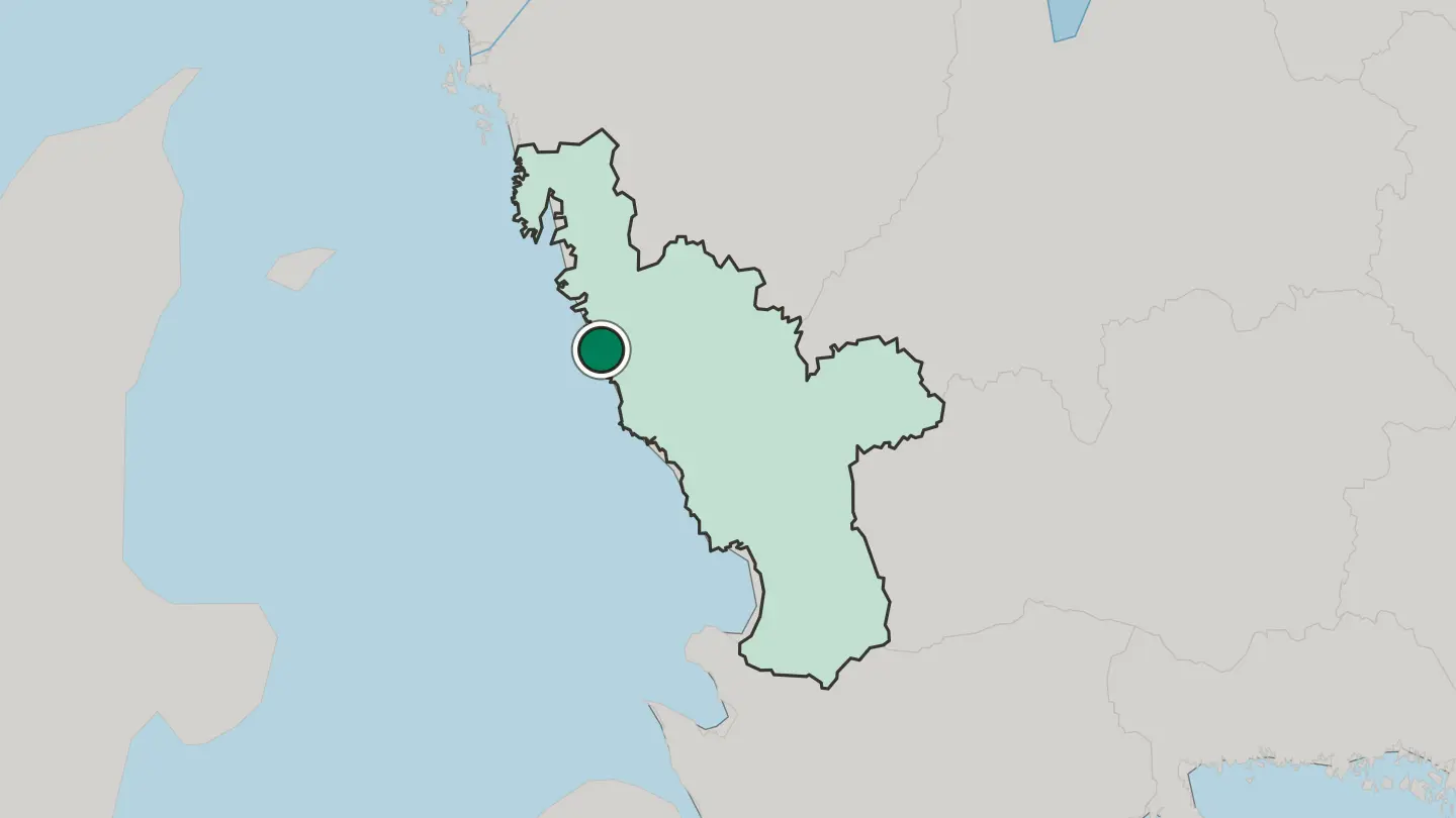 Map of Varberg in Sweden