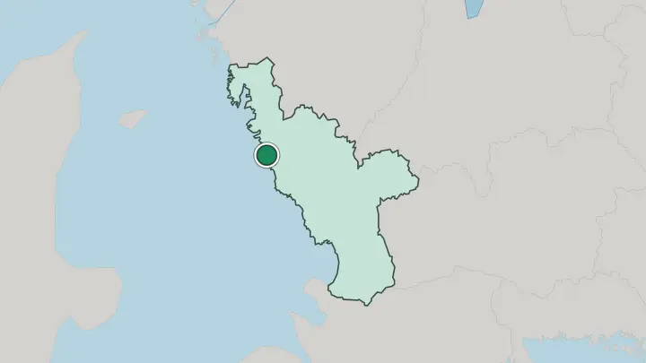 Map of Varberg in Sweden