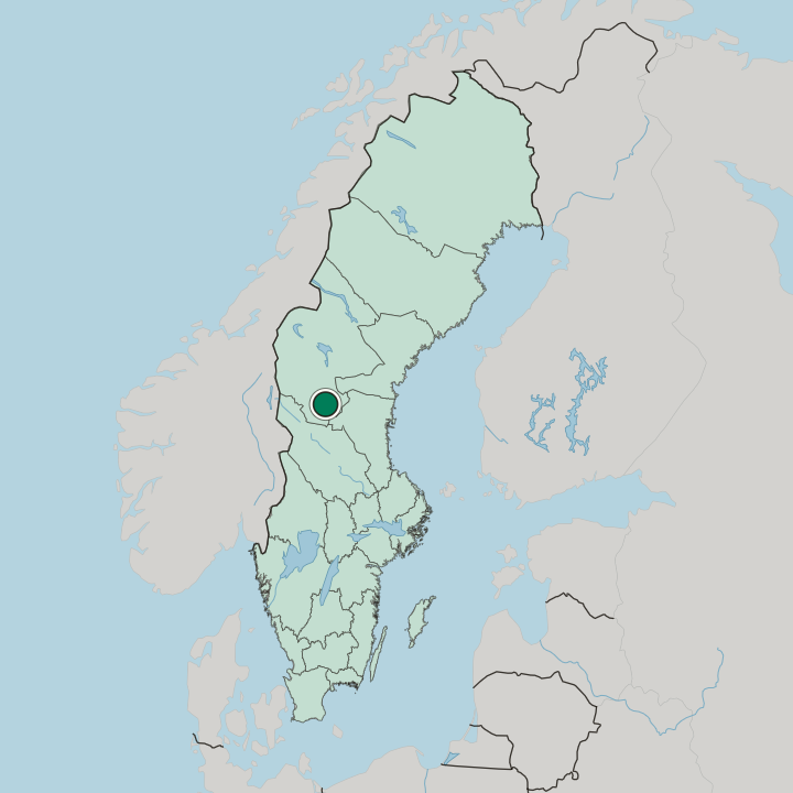 Map showing Sveg — In Sweden