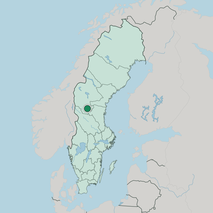 Map showing Sveg — In Sweden
