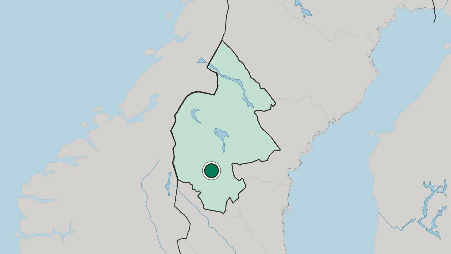 Map of Vemdalen in Sweden