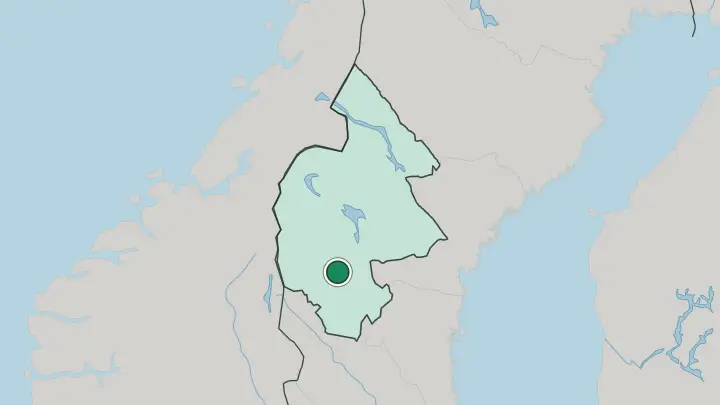 Map of Vemdalen in Sweden