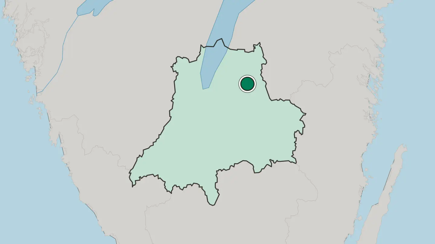 Map of Aneby in Sweden