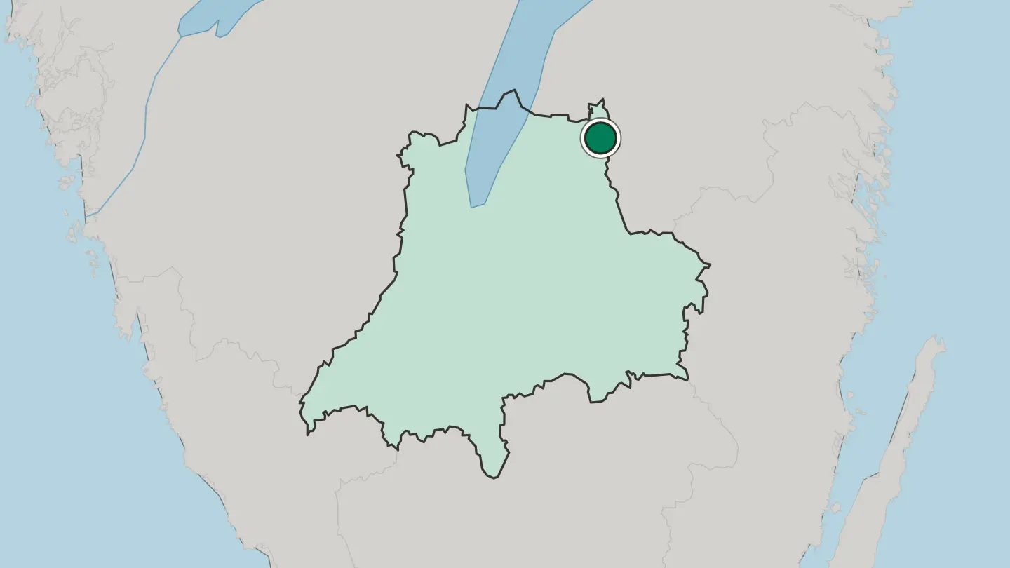 Map of Tranås in Sweden