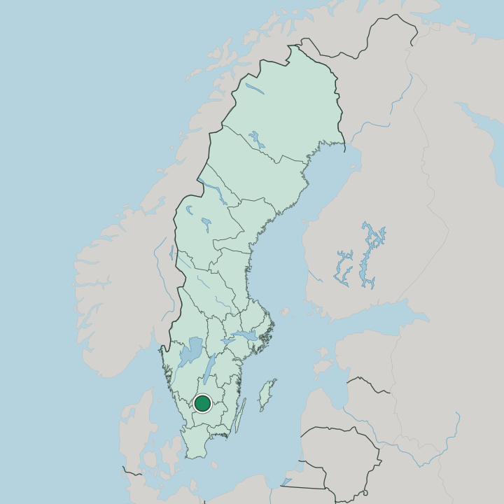 Map showing Värnamo — In Sweden