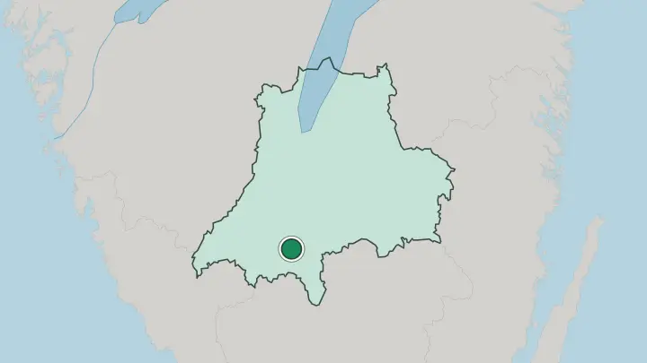 Map of Värnamo in Sweden