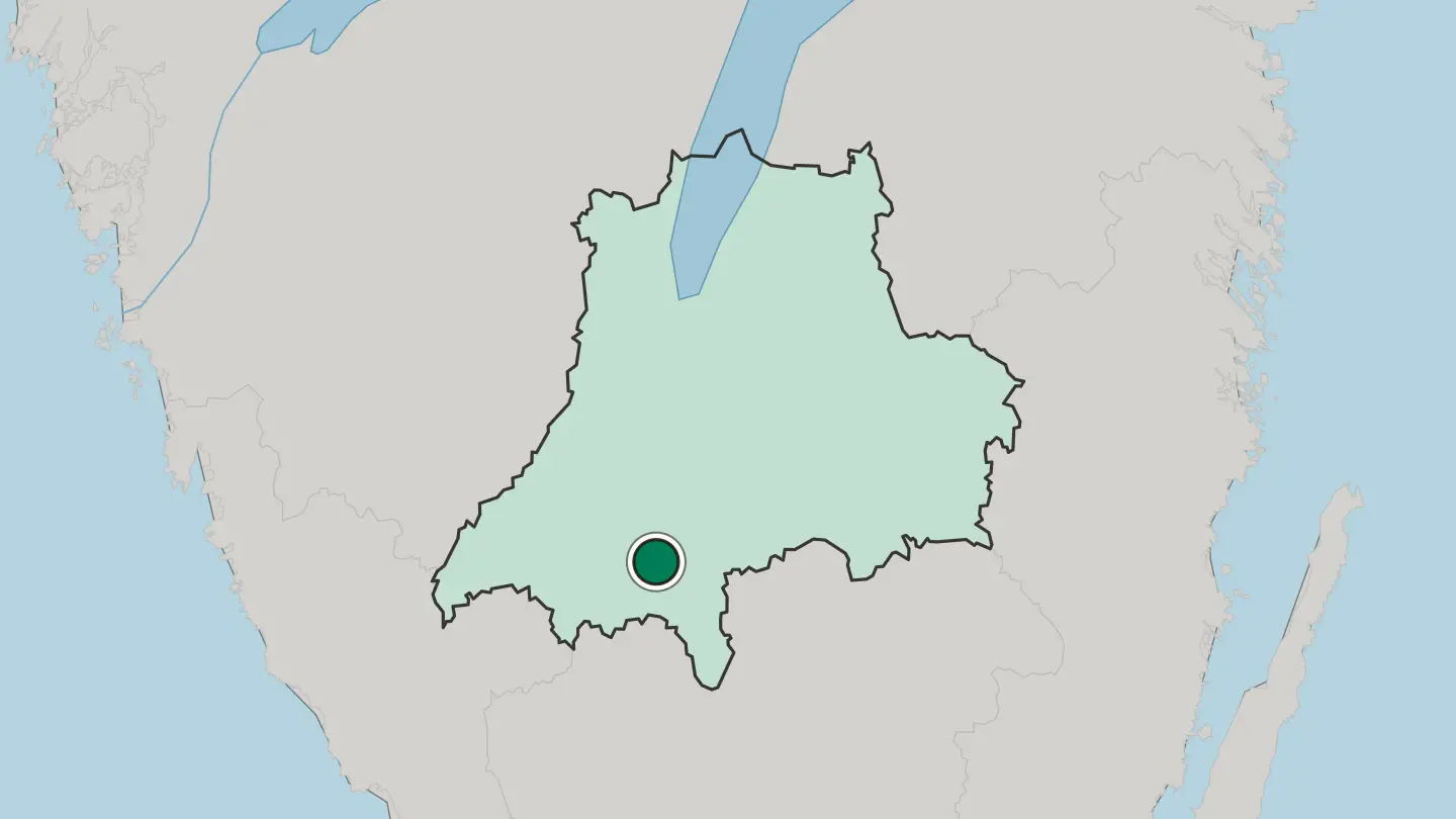 Map of Värnamo in Sweden