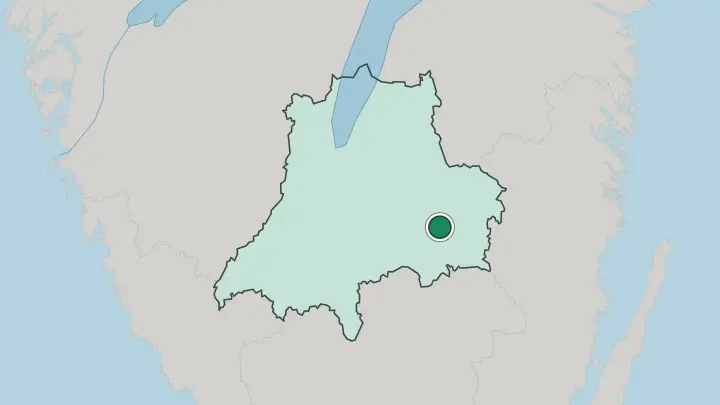 Map of Vetlanda in Sweden