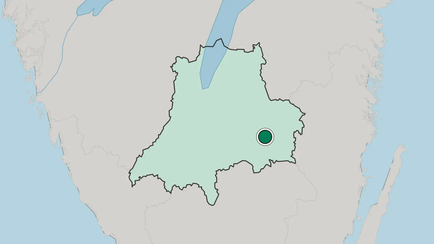 Map of Vetlanda in Sweden