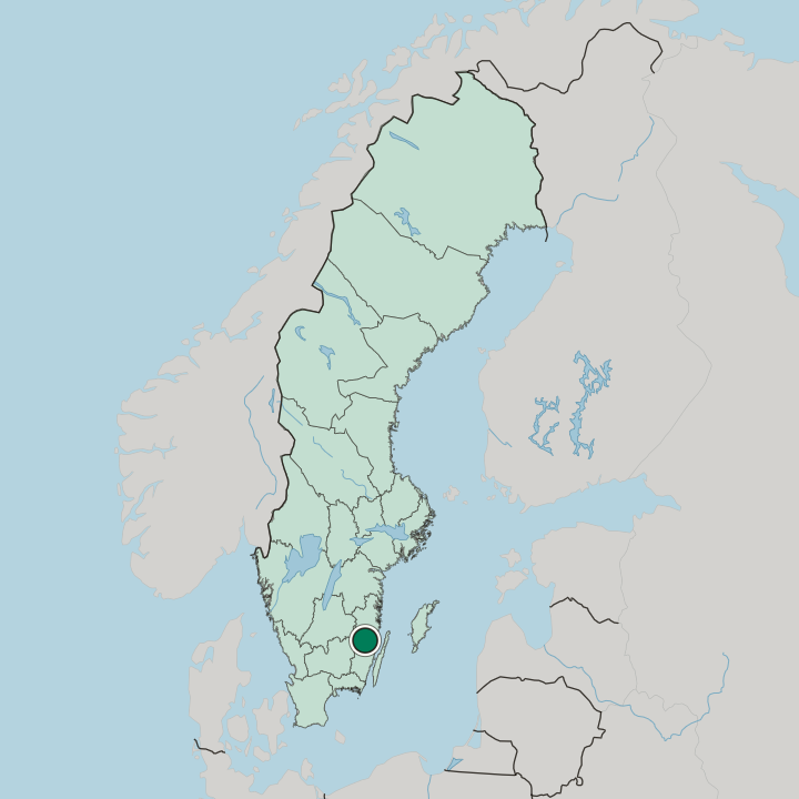 Map showing Högsby — In Sweden