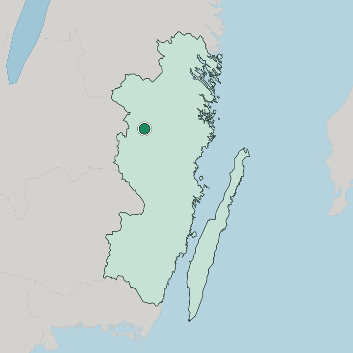 Map showing Hultsfred — In Kalmar County