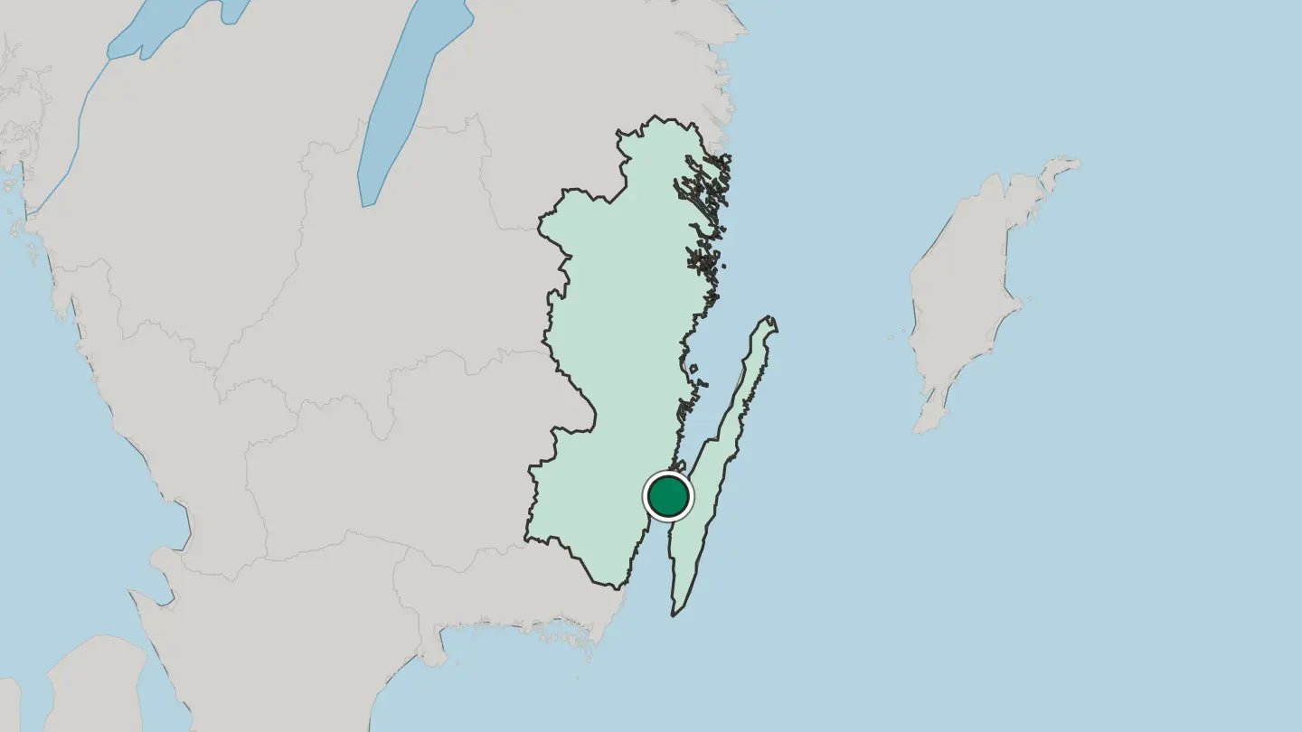 Map of Kalmar in Sweden