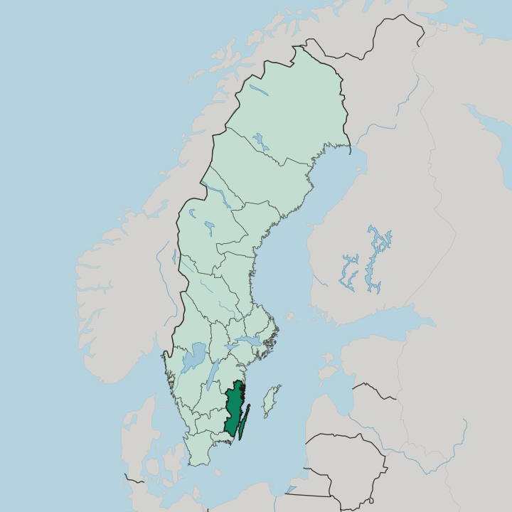 Map showing Kalmar County — In Sweden