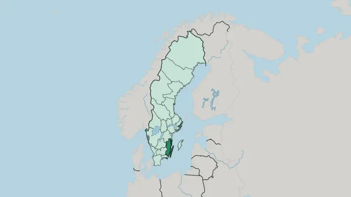 Map of Kalmar County in Sweden