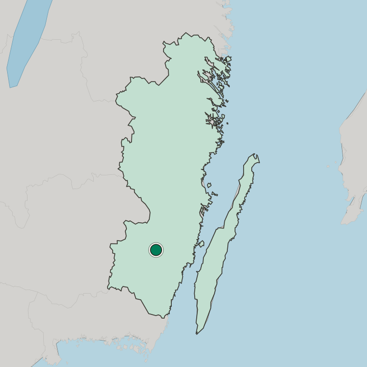 Map showing Nybro — In Kalmar County