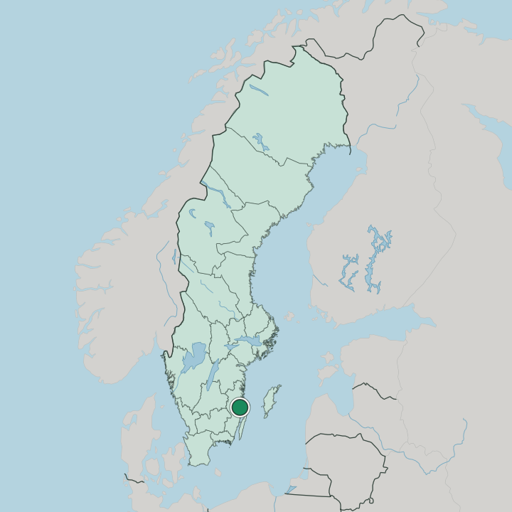 Map showing Oskarshamn — In Sweden