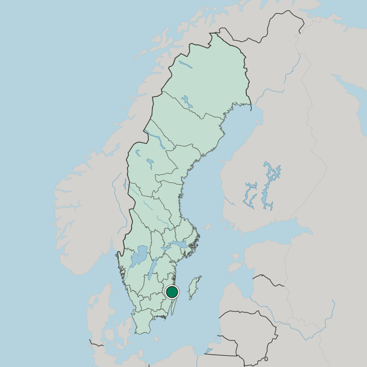 Map showing Oskarshamn — In Sweden