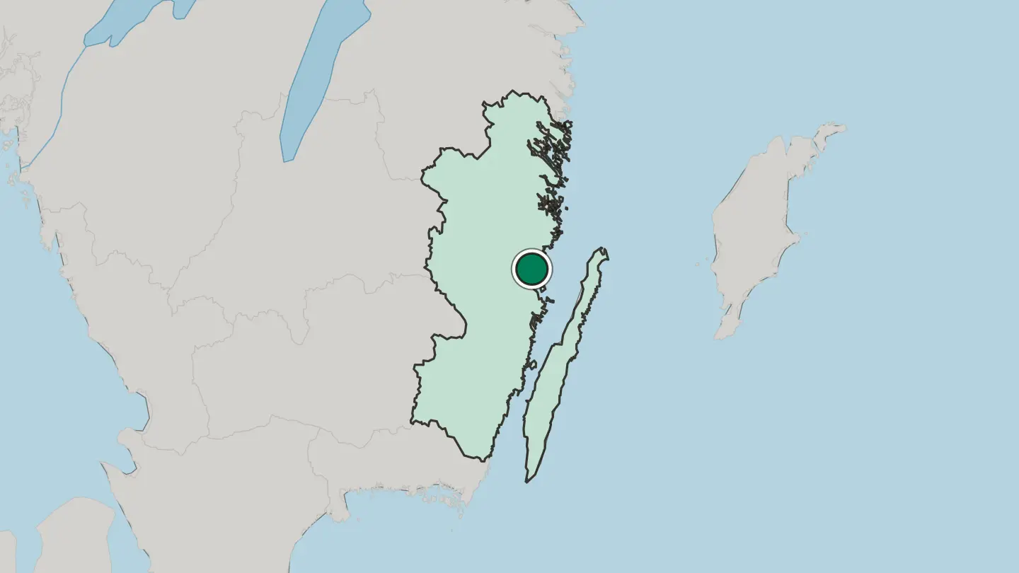 Map of Oskarshamn in Sweden