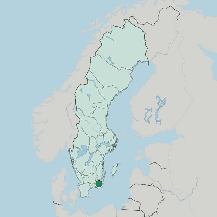 Map showing Torsås — In Sweden