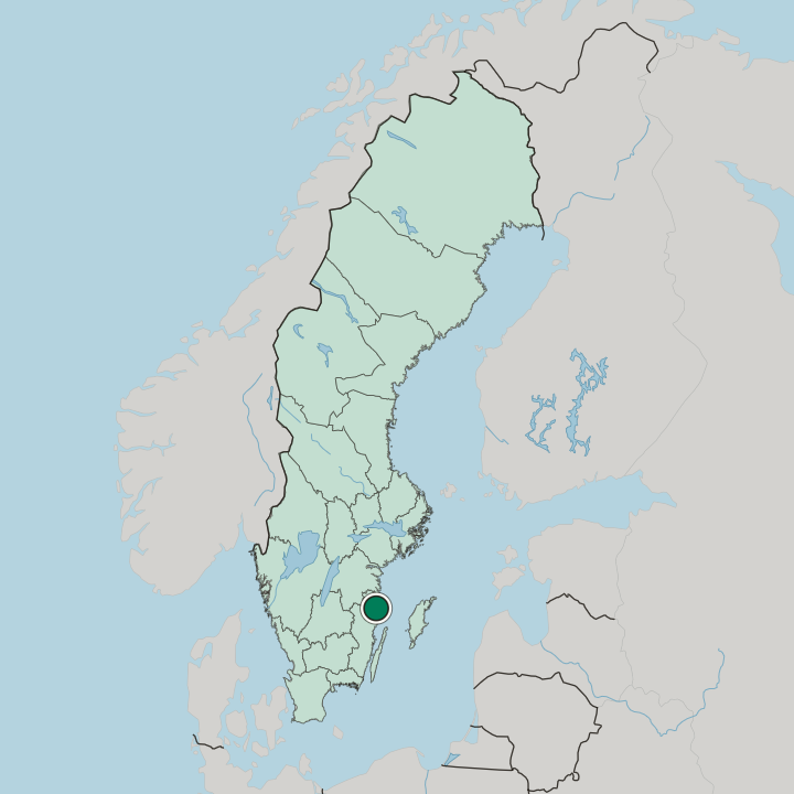 Map showing Västervik — In Sweden