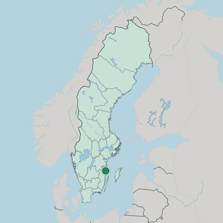 Map showing Västervik — In Sweden