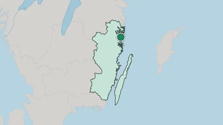 Map of Västervik in Sweden