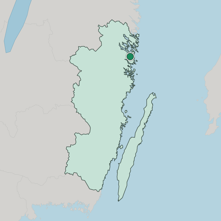 Map showing Västervik — In Kalmar County