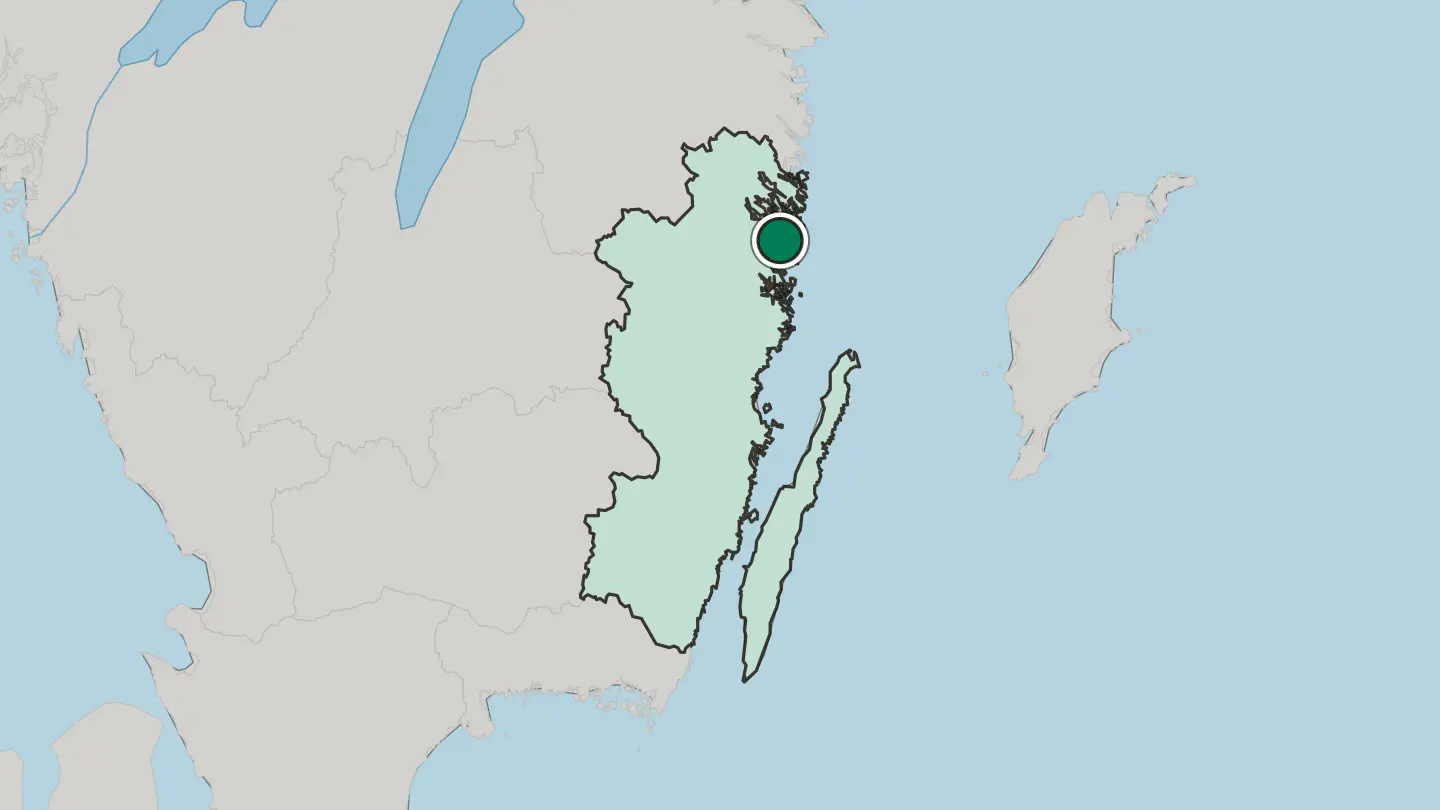 Map of Västervik in Sweden
