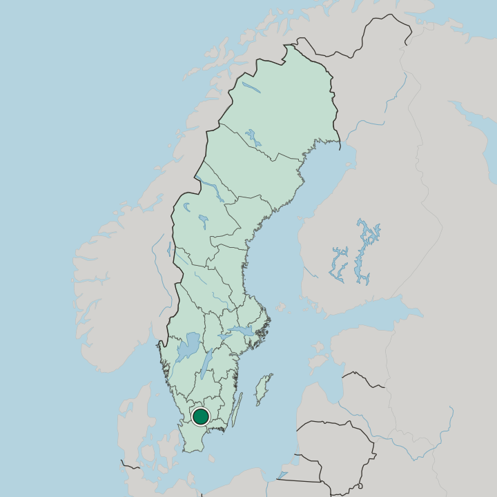 Map showing Älmhult — In Sweden