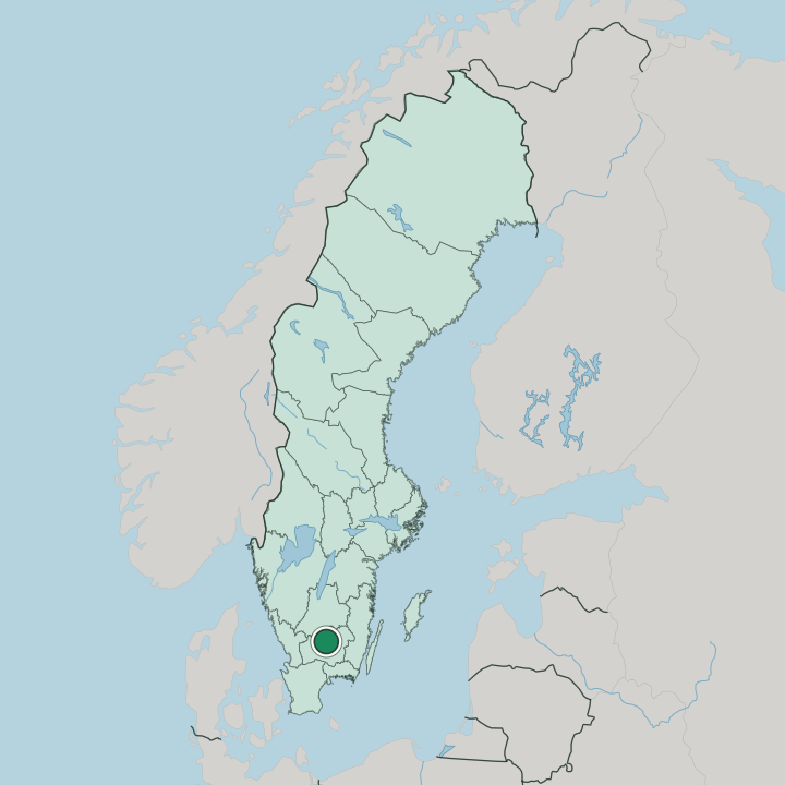 Map showing Alvesta — In Sweden