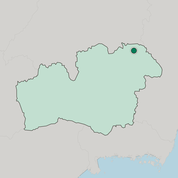 Map showing Åseda — In Kronoberg County