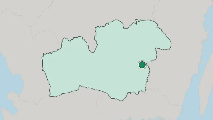 Map of Lessebo in Sweden