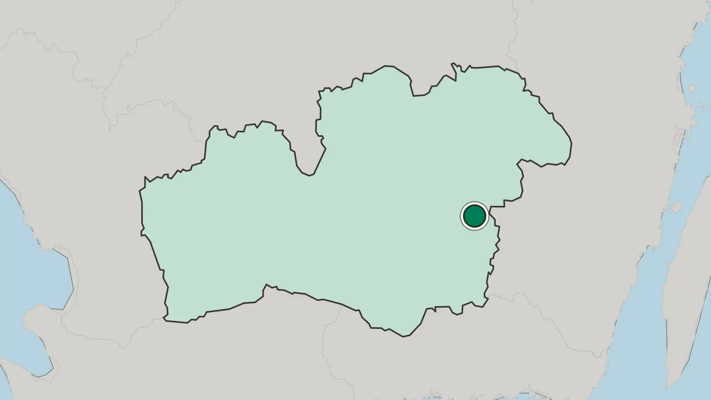 Map of Lessebo in Sweden