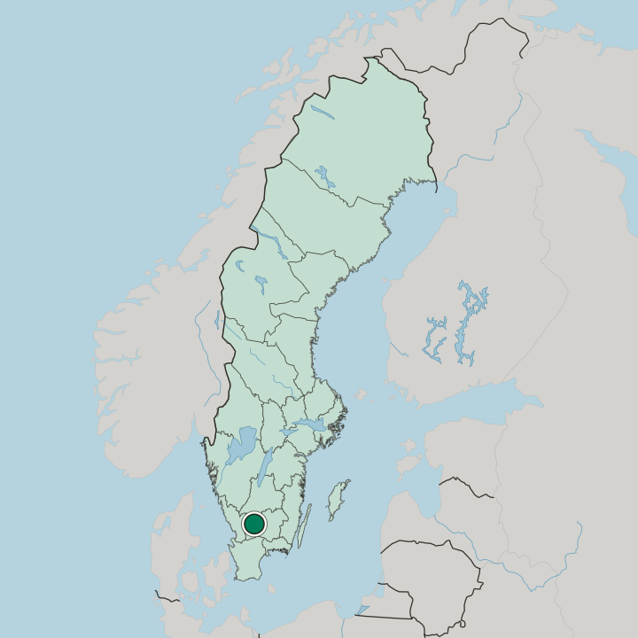 Map showing Ljungby — In Sweden