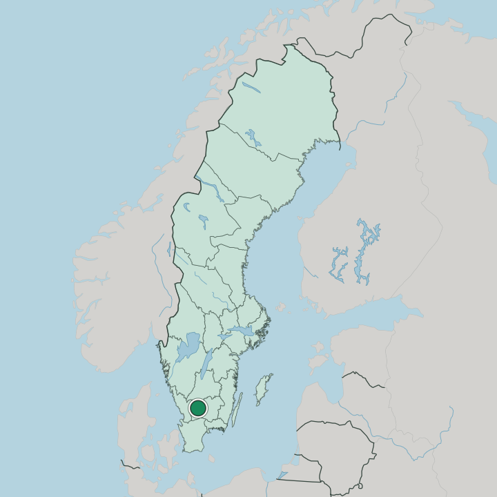 Map showing Ljungby — In Sweden