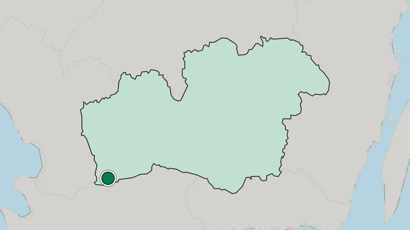 Map of Markaryd in Sweden