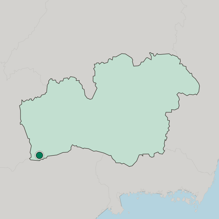Map showing Markaryd — In Kronoberg County