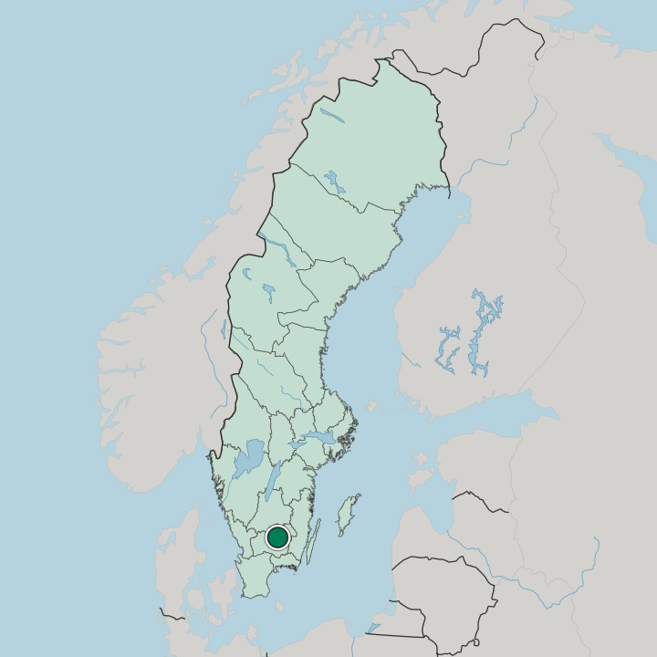 Map showing Växjö — In Sweden