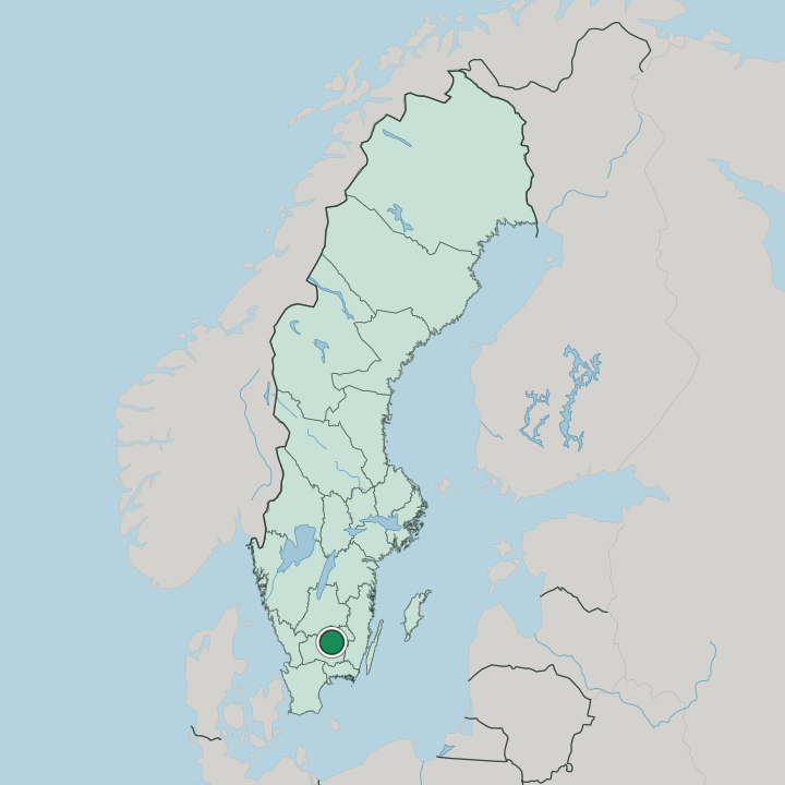 Map showing Växjö — In Sweden