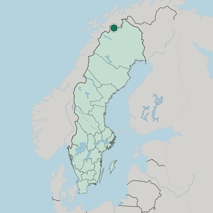 Map showing Abisko — In Sweden