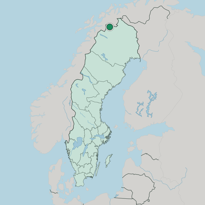 Map showing Abisko — In Sweden