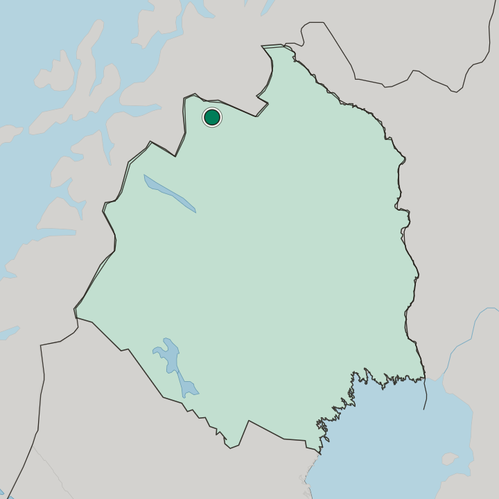 Map showing Abisko — In Norrbotten County