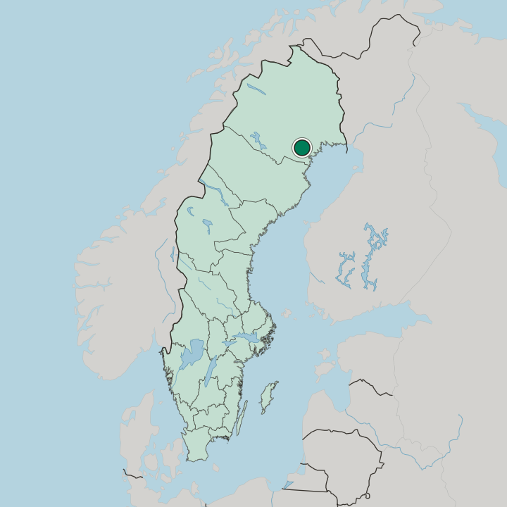 Map showing Älvsbyn — In Sweden